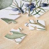 水彩フローラBunny Rabbit パーソナライズされた Name ジグソーパズル (側面)