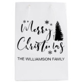 水彩フ素朴ィアツリー林冬材G ミディアムペーパーバッグ (正面)