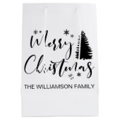 水彩フ素朴ィアツリー林冬材G ミディアムペーパーバッグ (裏面)