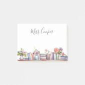 水彩ブックアンドフラワーズリブラリアン先生 ポストイット (正面)