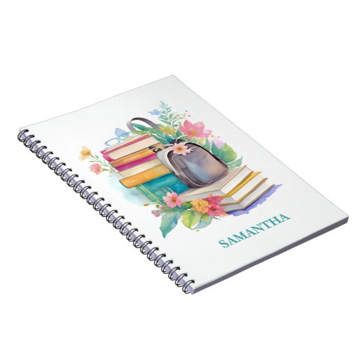 水彩ブックバックパック花の仕10代の事 ノートブック (右側)