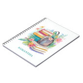 水彩ブックバックパック花の仕10代の事 ノートブック (左側)