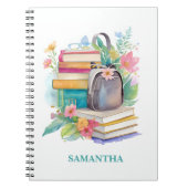 水彩ブックバックパック花の仕10代の事 ノートブック (正面)