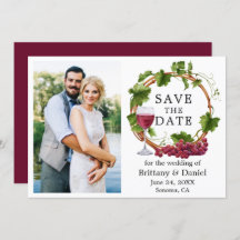 水彩ブドウつる植物リースフォトブルゴーニュ