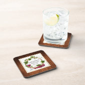 水彩ブドウつる植物リースワインセラー名 コースター (右側)