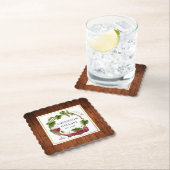 水彩ブドウつる植物リースワインセラー名 ペーパーコースター (インサイチュ)