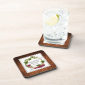 水彩ブドウつる植物ワインセラー名 コースター (右側)