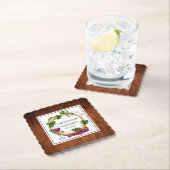 水彩ブドウつる植物ワインセラー名 ペーパーコースター (インサイチュ)