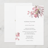 水彩ブドウつる植物結婚ズ 招待状 (正面/裏面)