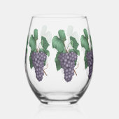 水彩ブドウ ステムなしワイングラス (裏面)