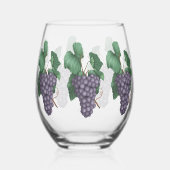 水彩ブドウ ステムなしワイングラス (左)