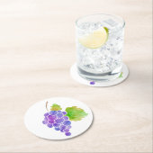 水彩ブドウ ラウンドペーパーコースター (インサイチュ)