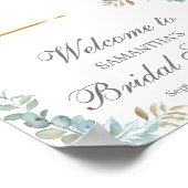 水彩ブライダルシャワーウェルカムポスターサイン ポスター (角)