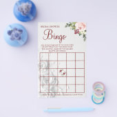 水彩ブライダルシャワービンゴゲームカード チラシ (シングル)