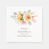 水彩ブライダルシャワーフローラモダン植物学 スタンダードカクテルナプキン (正面)