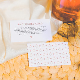 水彩ブライダルシャワーリングや輪とハートエンクロージャ エンクロージャーカード