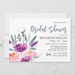 水彩ブライダルシャワー招待状(花) 招待状