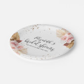 水彩ブライダルシャワー紙プレート | Boho ペーパープレート (アングル)