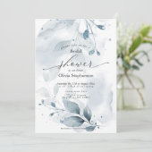 水彩ブライダルシャワー素朴青葉 招待状 (スタンド正面)