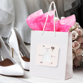 水彩ブライダルシャワー結婚セット スクエアシール