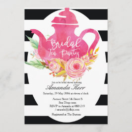 水彩ブライダルシャワー茶パーティの招待状 招待状