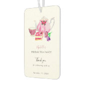 水彩ブライダルシャワー茶パーティーサンキューピンク カーエアーフレッシュナー (左)