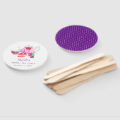 水彩ブライダルシャワー茶パーティーパープルティーポット ハンドファン (組立なし)