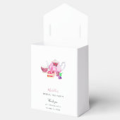 水彩ブライダルシャワー茶パーティーピンクありがとう フェイバーボックス (オープン)