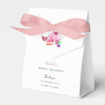 水彩ブライダルシャワー茶パーティーピンクありがとう