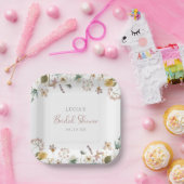 水彩ブライダルシャワー ペーパープレート (パーティー)