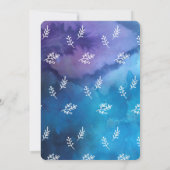 水彩ブライダルフローラ青と紫 招待状 (裏面)