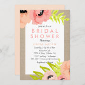 水彩ブライダルモダンシャワーへの招待 招待状 (正面/裏面)