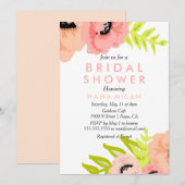 水彩ブライダルモダンシャワーへの招待 招待状 (正面/裏面)