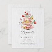 水彩ブライダル茶パーティー野草招待状 (正面/裏面)
