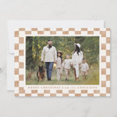 水彩ブラウンとクリームジンガムのクリスマスフォト シーズンカード (正面)