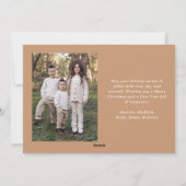 水彩ブラウンとクリームジンガムのクリスマスフォト シーズンカード (裏面)