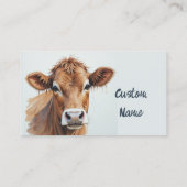 水彩ブラウンカウファーム動物芸術 名刺 (裏面)