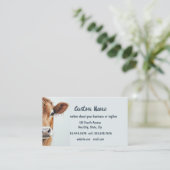 水彩ブラウンカウファーム動物芸術 名刺 (スタンド正面)