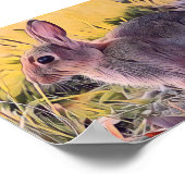 水彩ブラウンバニーラビットヴィンテージアート ポスター (角)