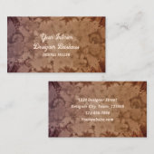 水彩ブラウンベージュテクスチャアンティークヴィンテージ 名刺 (正面/裏面)