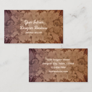 水彩ブラウンベージュテクスチャアンティークヴィンテージ 名刺
