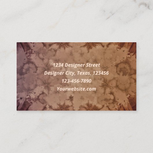 水彩ブラウンベージュテクスチャアンティークヴィンテージ 名刺 (裏面)
