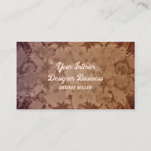 水彩ブラウンベージュテクスチャアンティークヴィンテージ 名刺 (正面)
