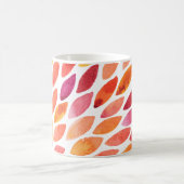 水彩ブラシのストロークが黄色とオレンジに染み出る コーヒーマグカップ (中央)