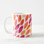 水彩ブラシのストロークが黄色とオレンジに染み出る コーヒーマグカップ (左)