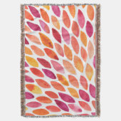 水彩ブラシのストロークが黄色とオレンジに染み出る スローブランケット (正面縦)