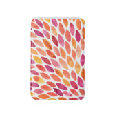 水彩ブラシのストロークが黄色とオレンジに染み出る バスマット (正面縦)