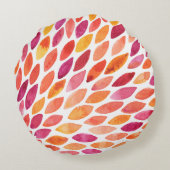 水彩ブラシのストロークが黄色とオレンジに染み出る ラウンドクッション (裏面)