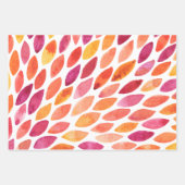 水彩ブラシのストロークが黄色とオレンジに染み出る ラッピングペーパーシート (正面2)