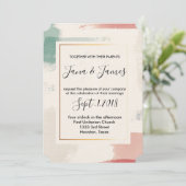 水彩ブラシストロフェイクーフ結婚フォイル 招待状 (スタンド正面)